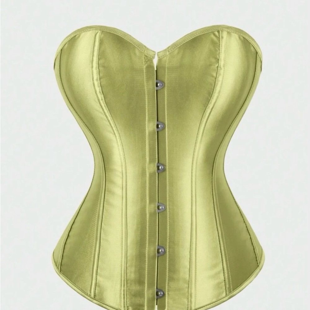 Green Satin Corset Top